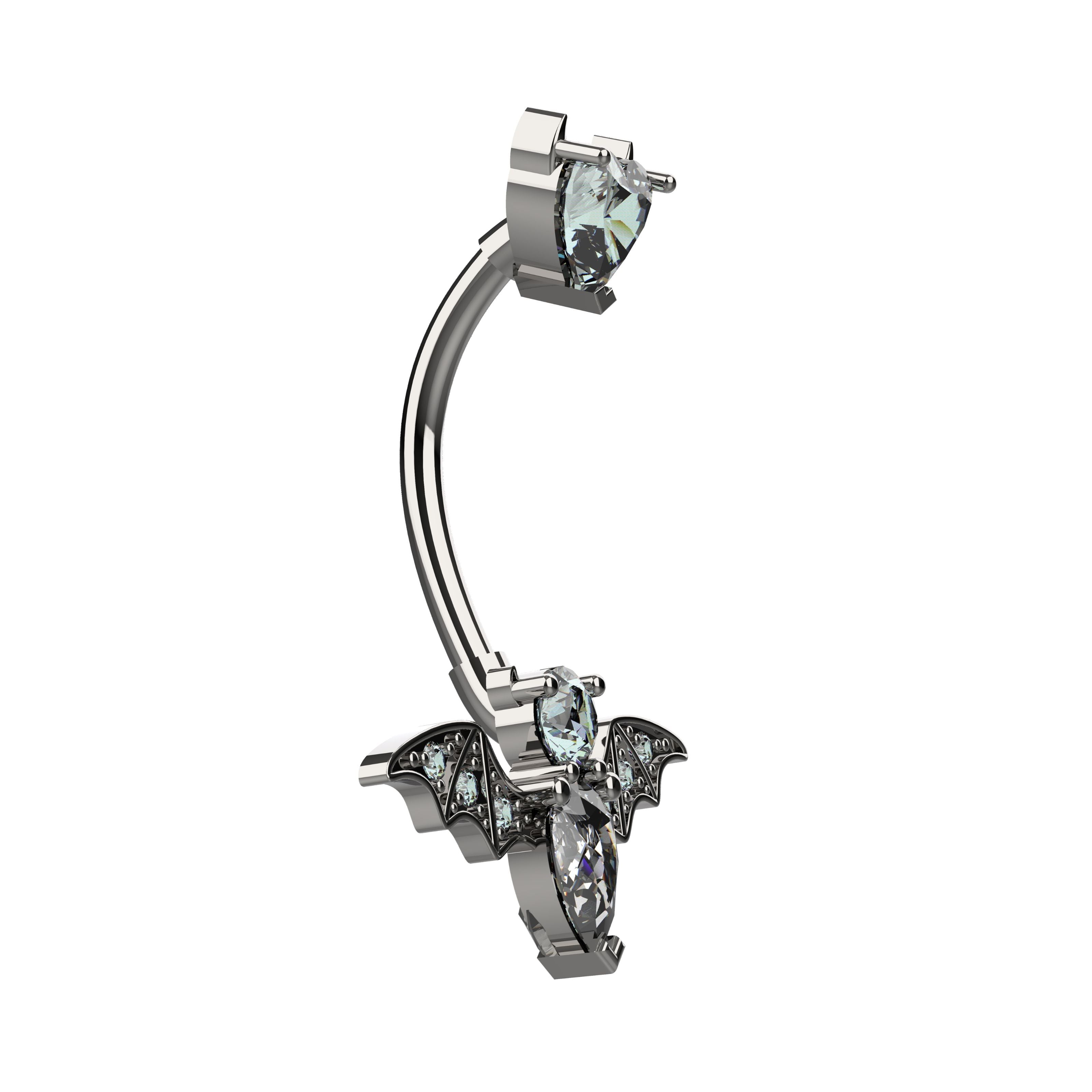 Silver belly button ring 