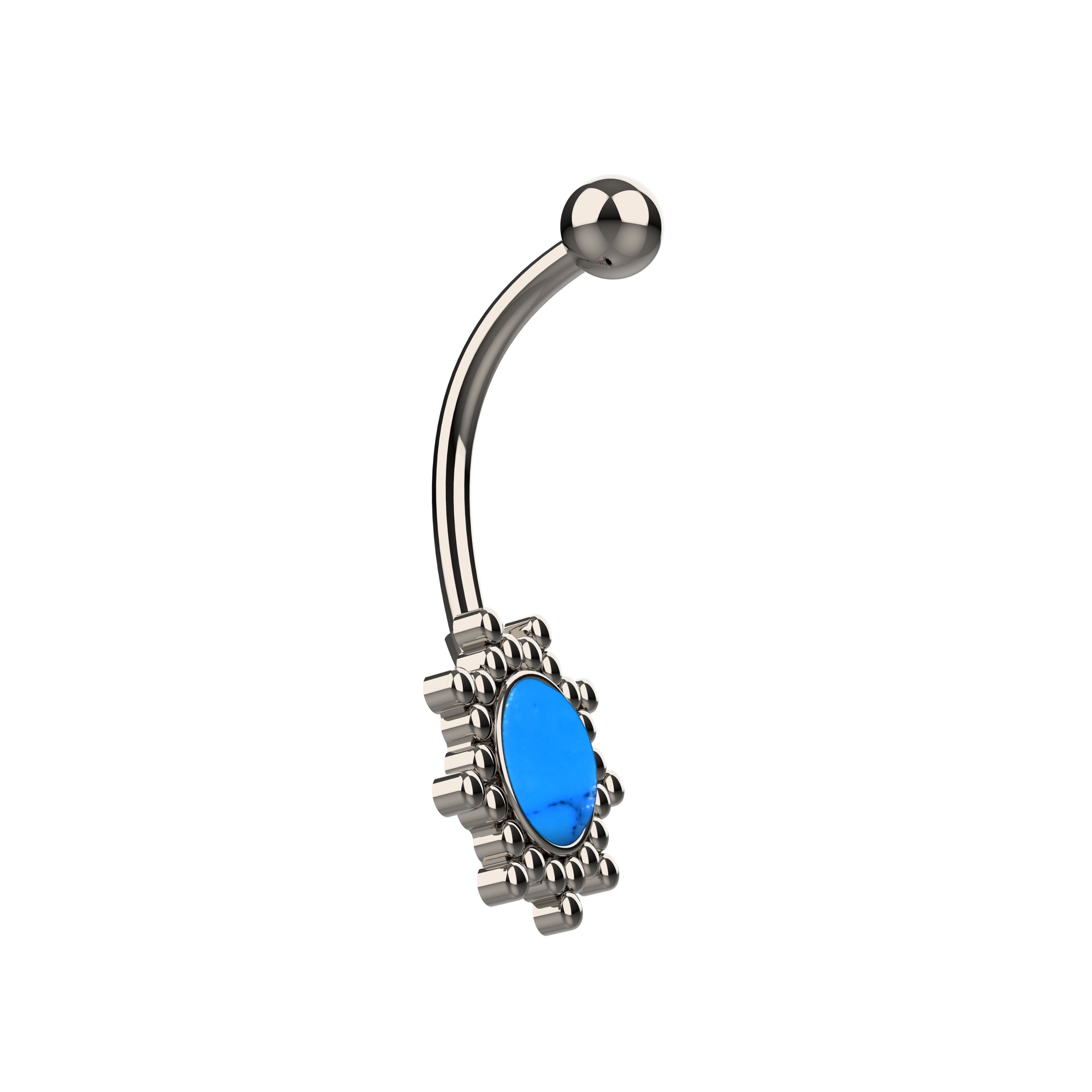 Silver Navel Ring Sunflower Shaped