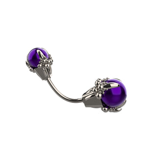 silver belly ring for women - cute navel piercing ring