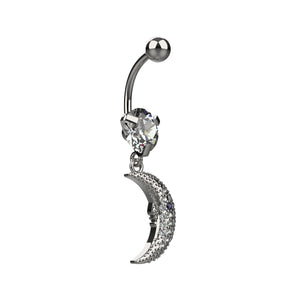 Belly button ring with moon design 