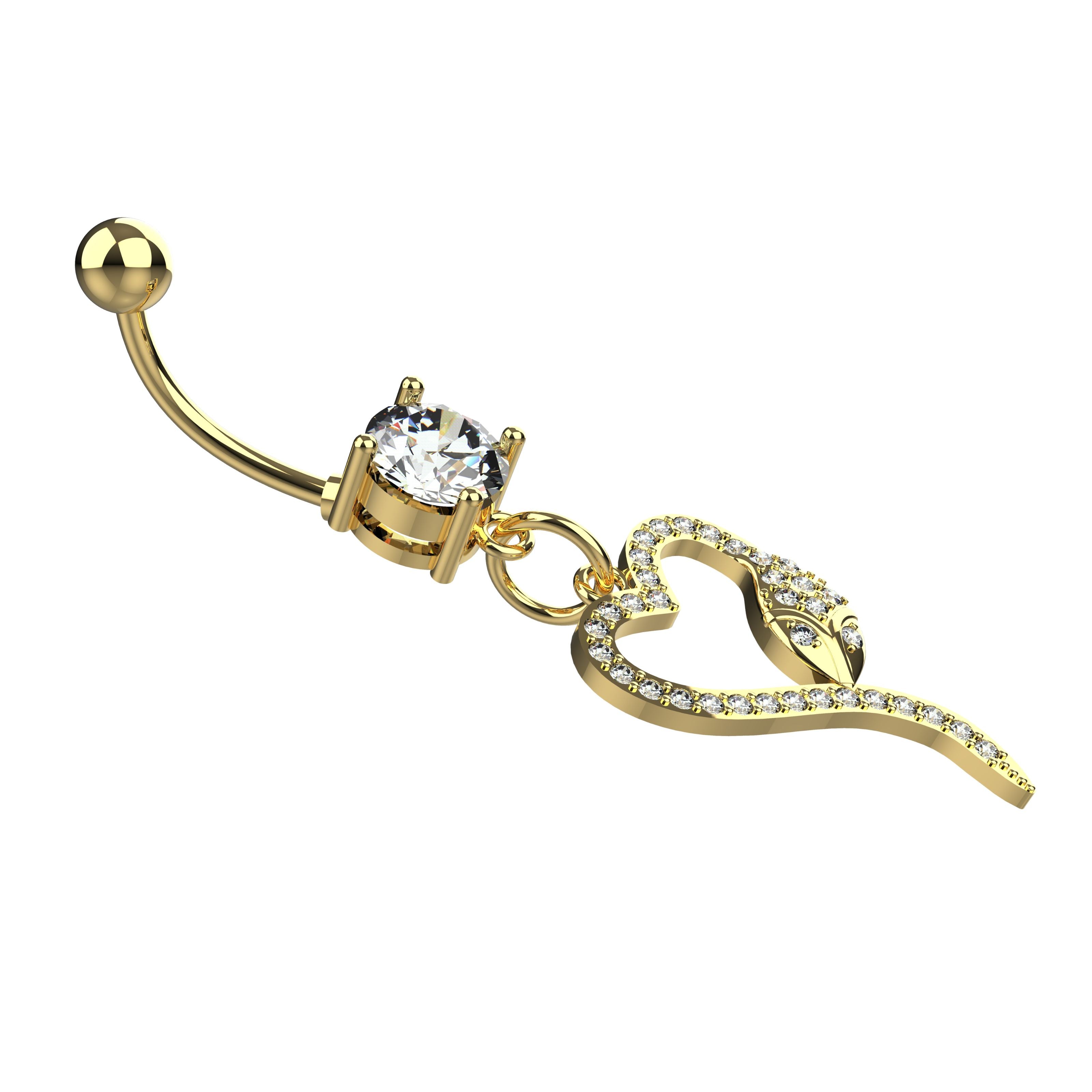 Dangling belly ring for girls India - Stylish belly ring jewellery close up