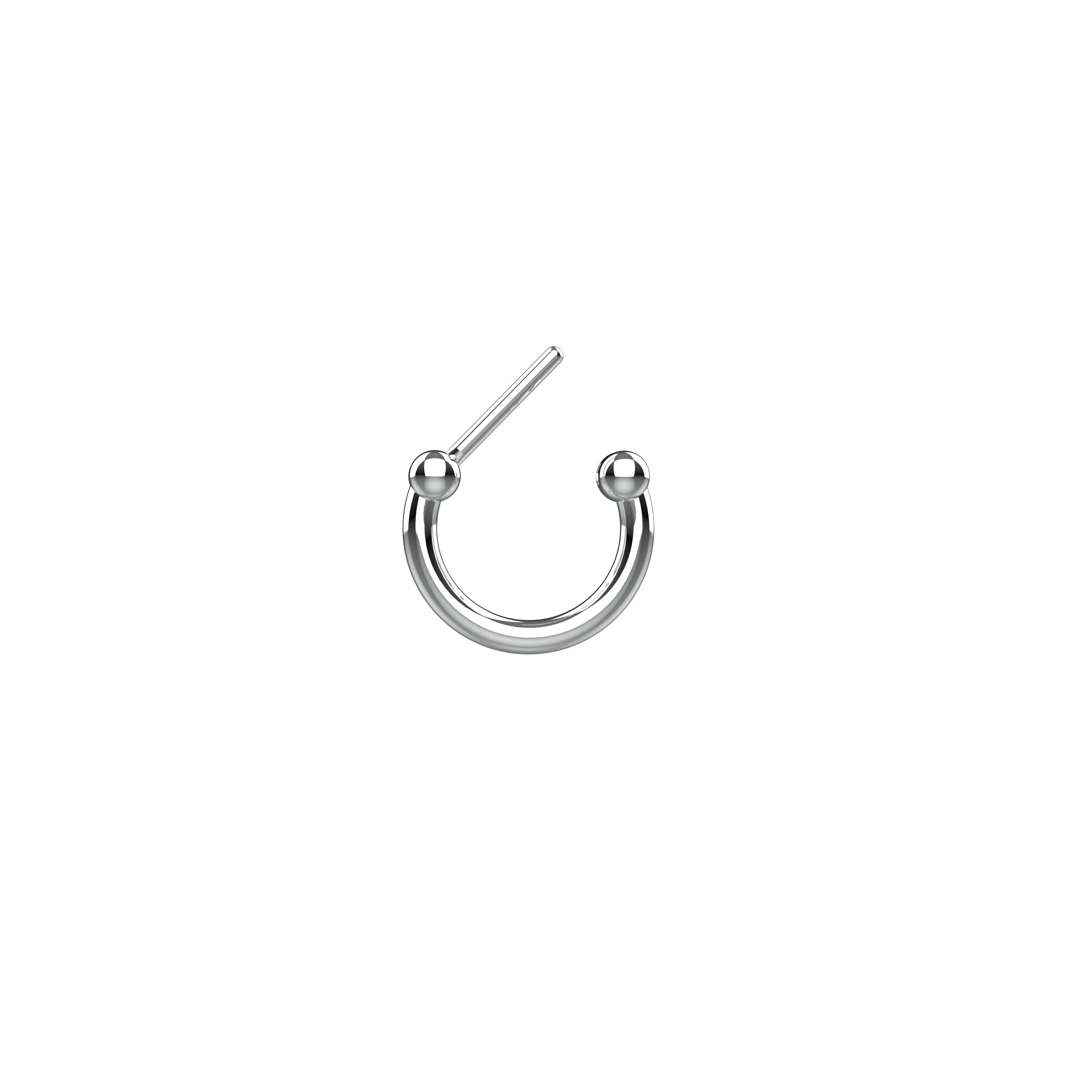 silver nose piercing ring - traditional nose ring septum