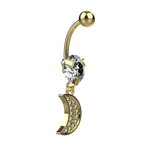 Gold belly button ring 