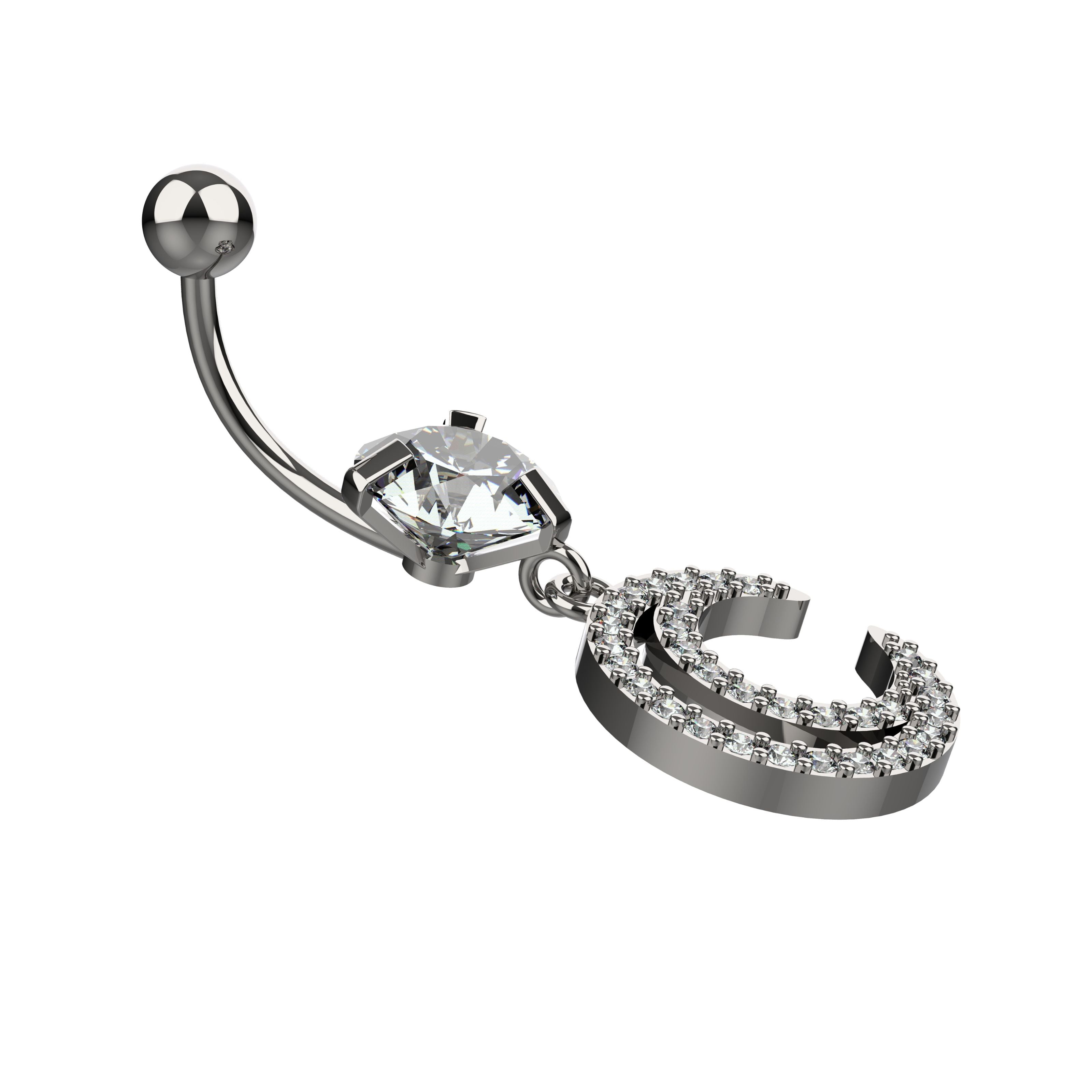 indian belly ring for women - moon design belly button ring