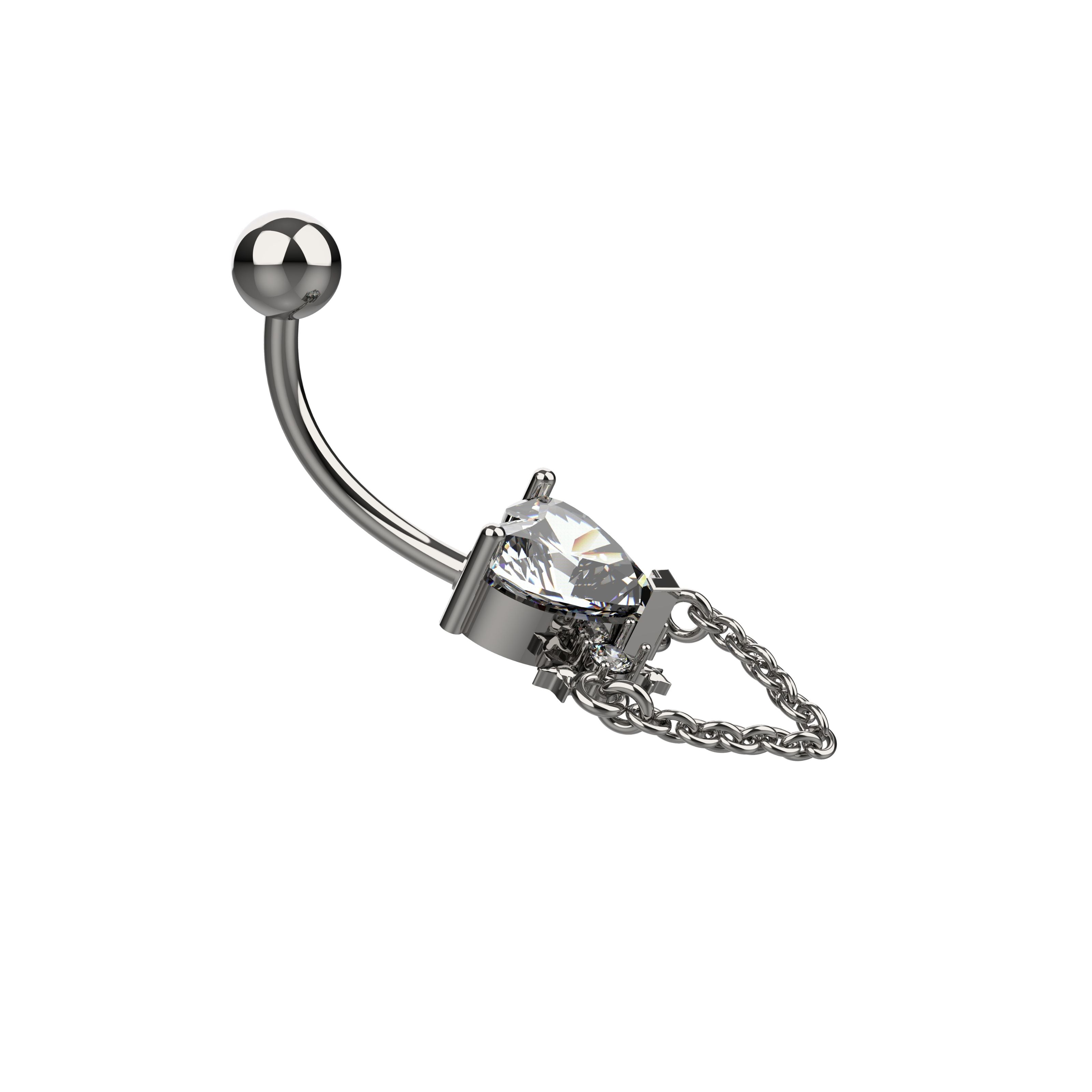 trendy heart design belly ring india