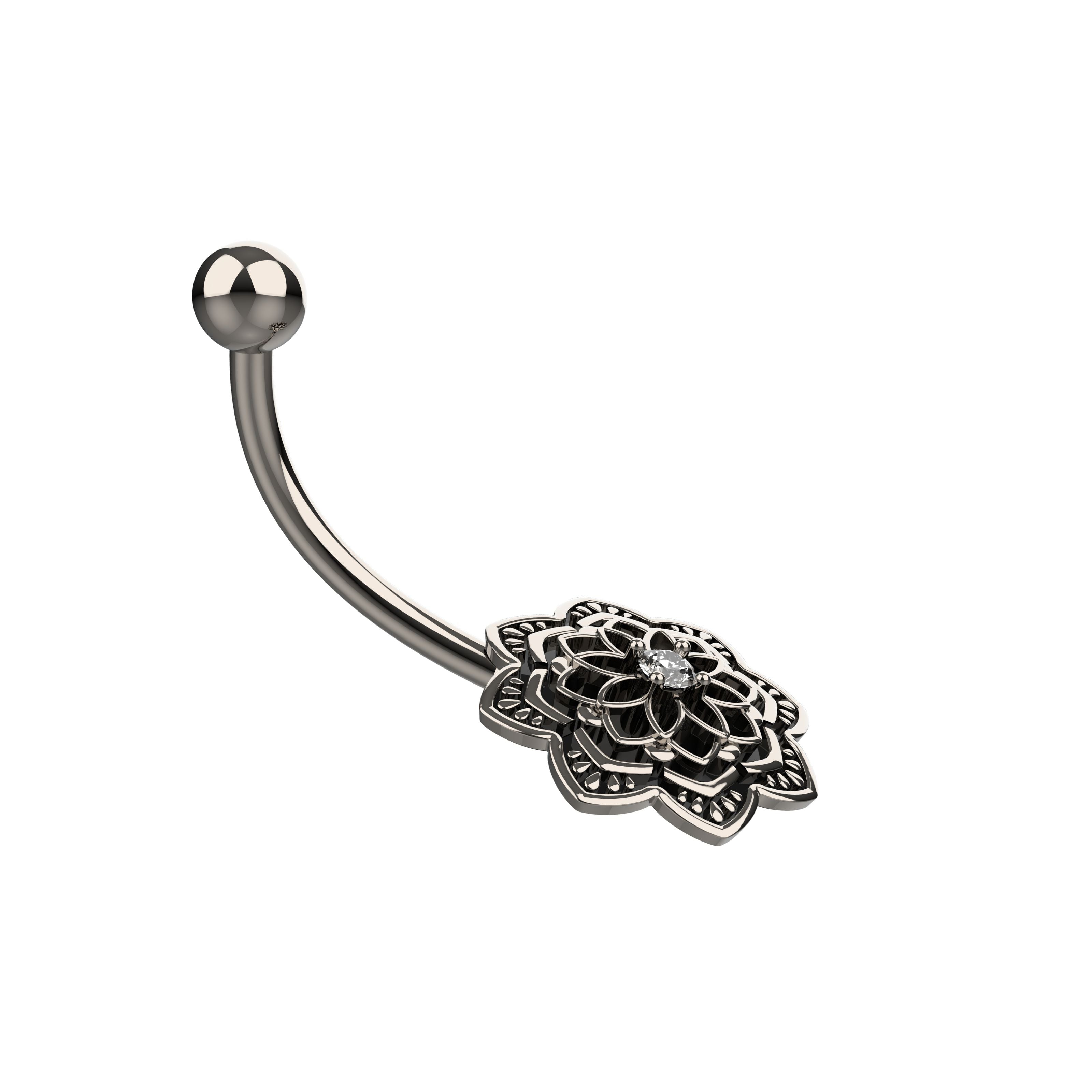 silver belly button ring india - 
oxidised navel ring india