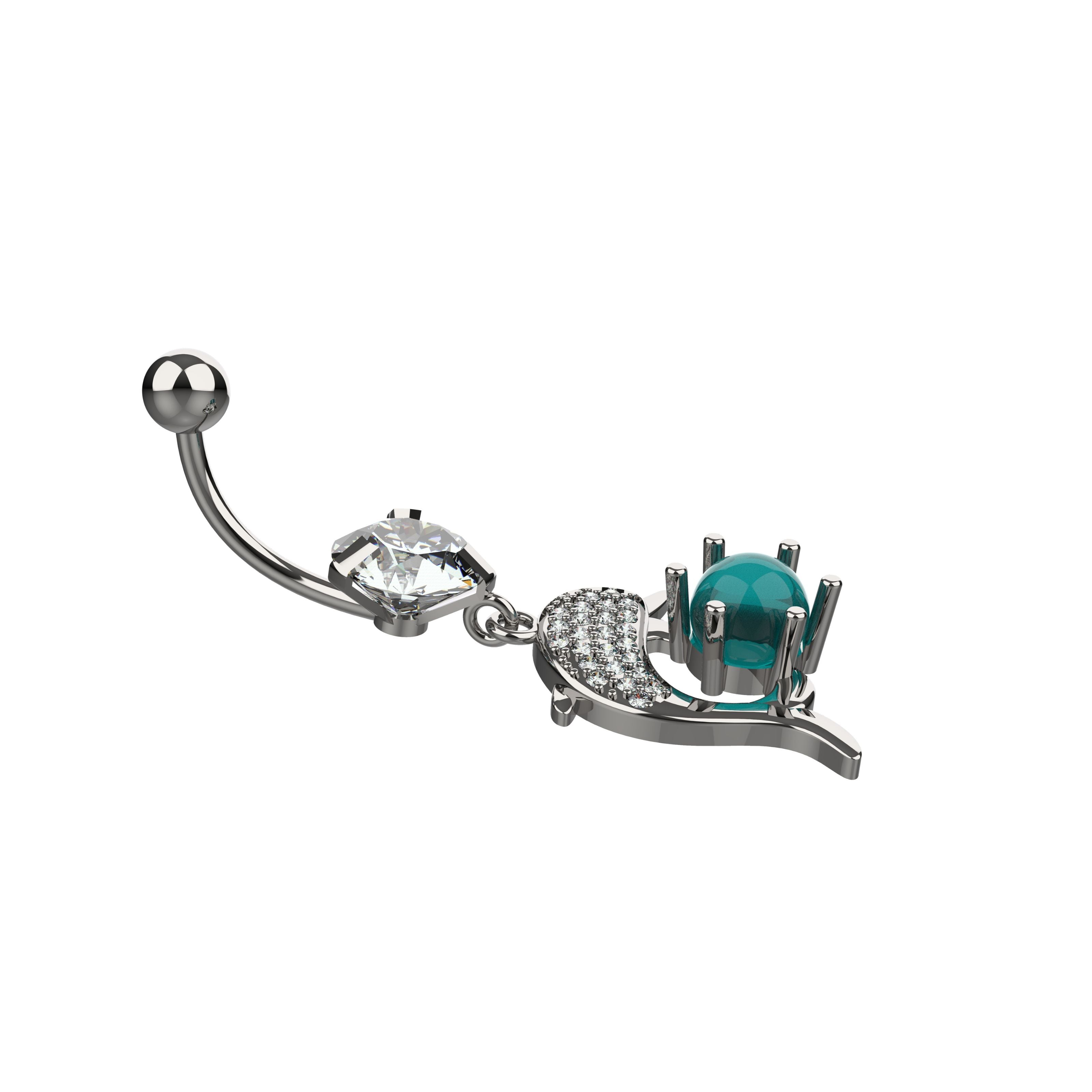 stylish dolphin navel ring indolibas