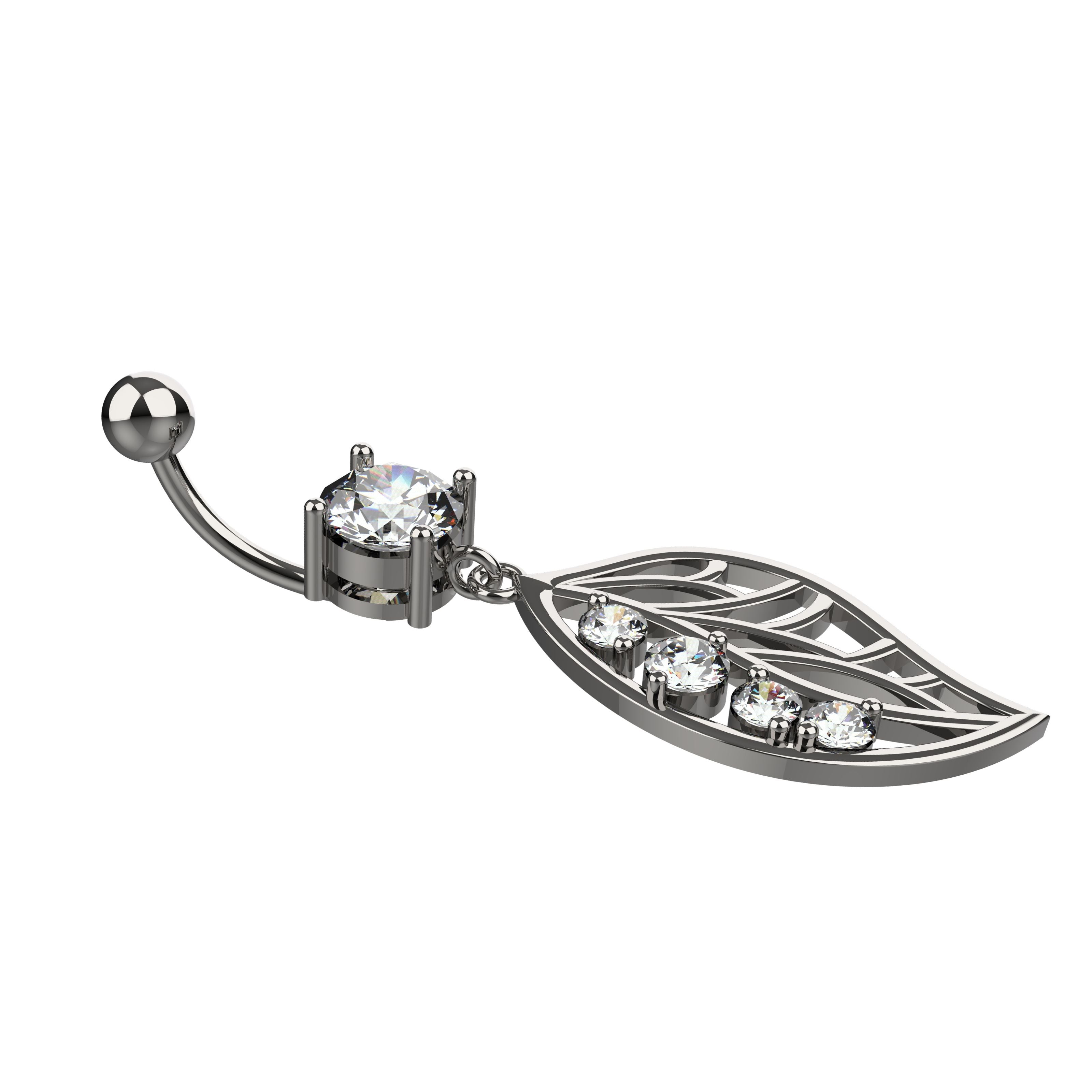 leaf belly button ring - indian belly piercing jewellery