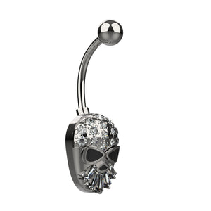 Skull-shaped belly button ring 