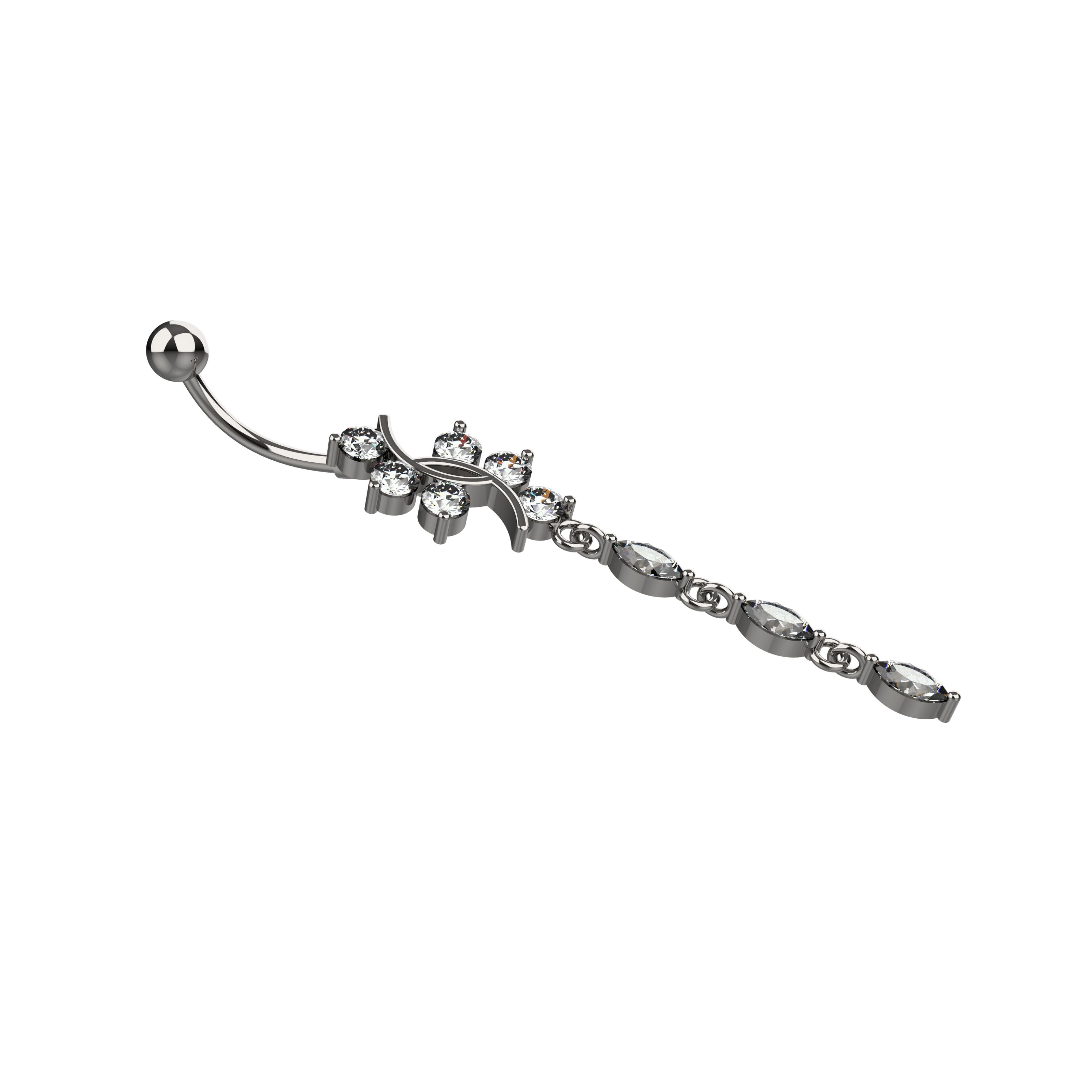 Silver belly button ring 