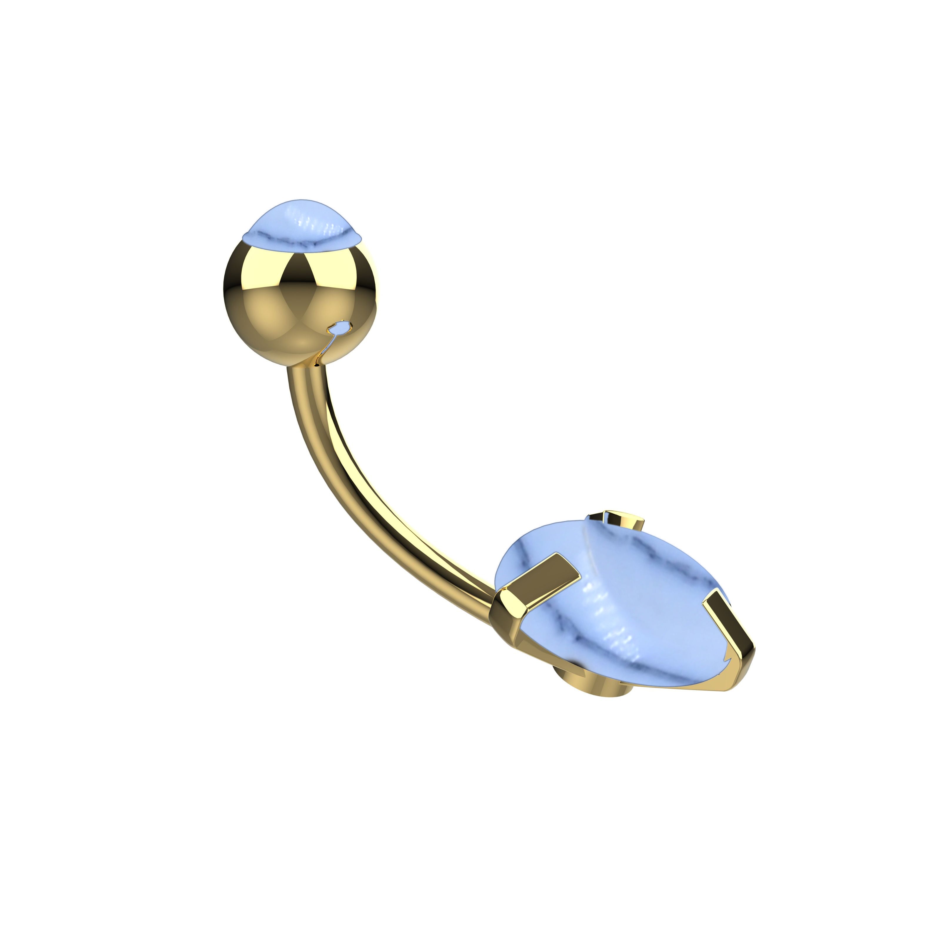 Gold belly button ring