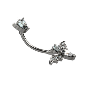 Silver belly button ring 