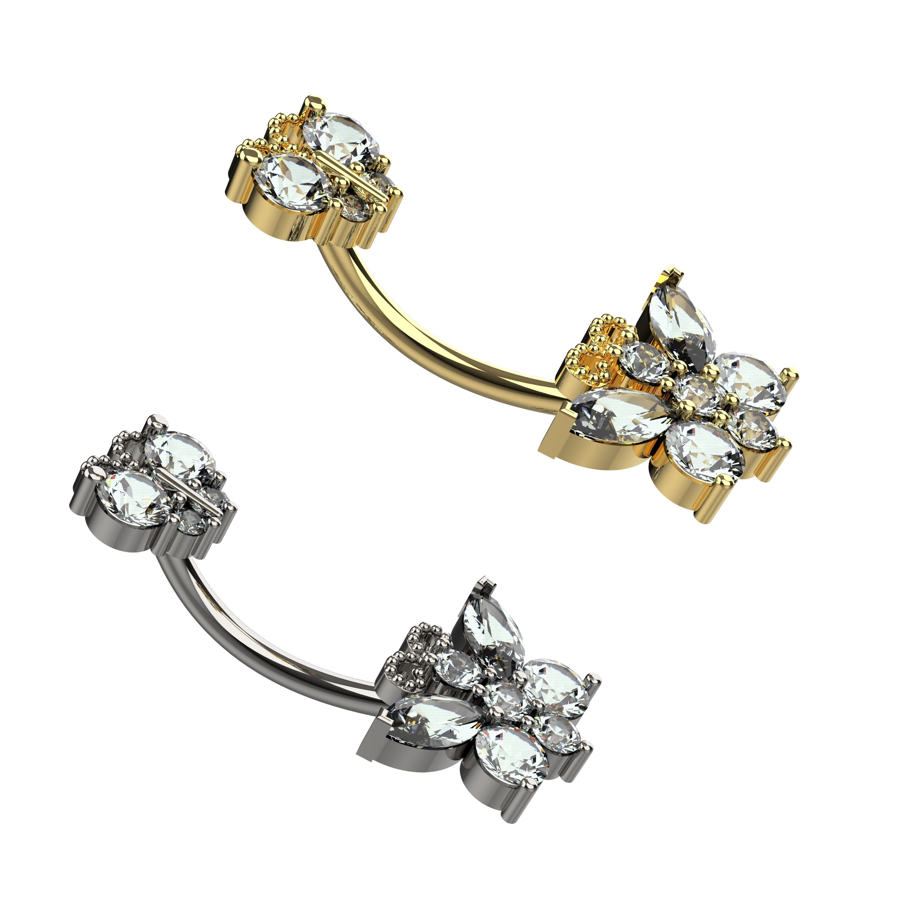 Gold Belly Piercing Jewelry - Luxury Heart Navel Rings