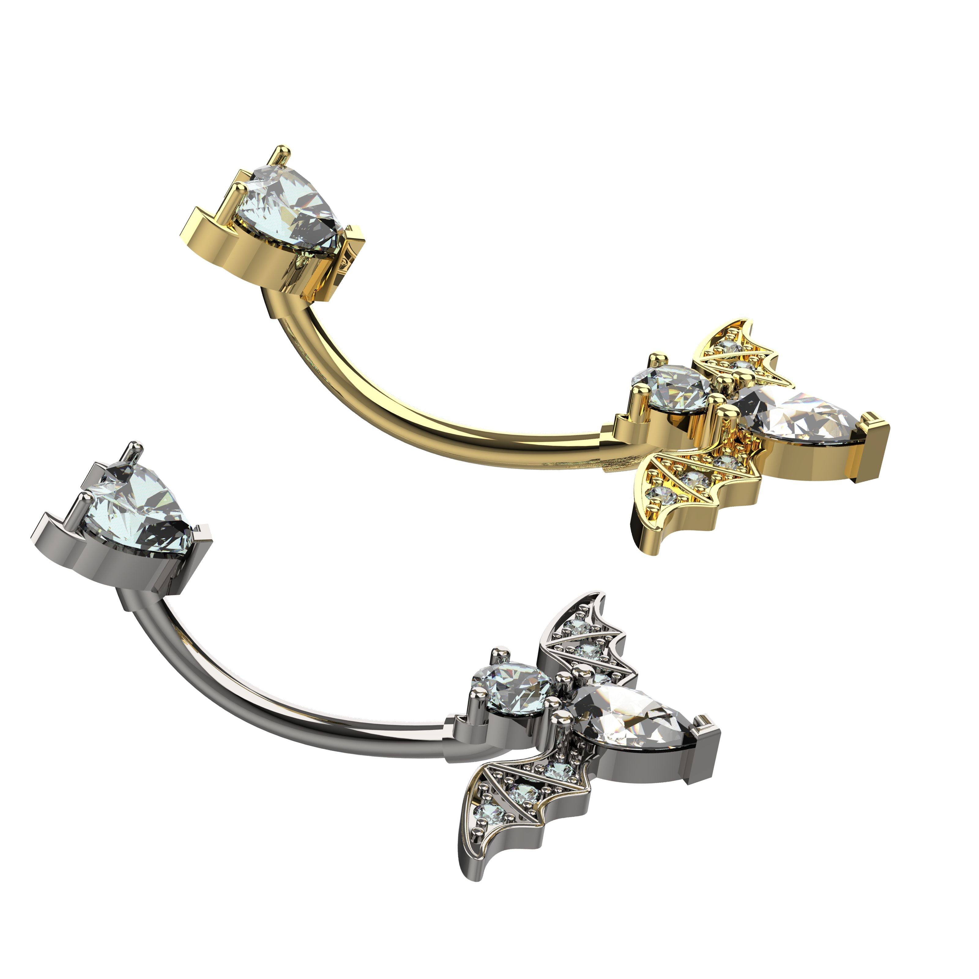  Gold & Silver Belly Ring 