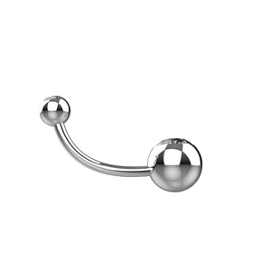 Silver curved navel ring