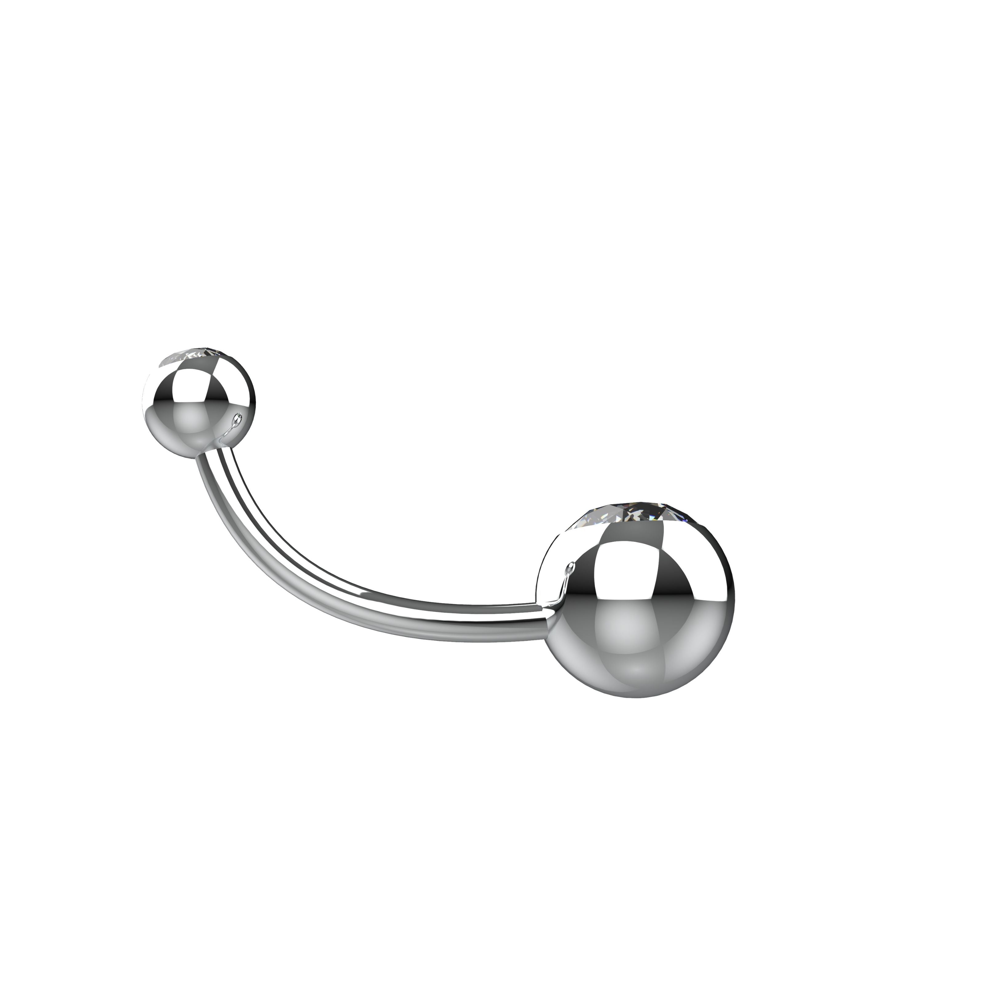 Silver curved navel ring