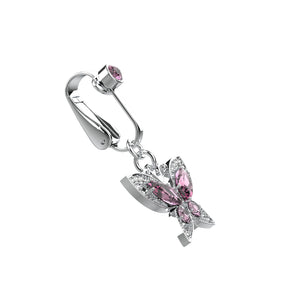 Butterfly-shaped cute belly button piercing