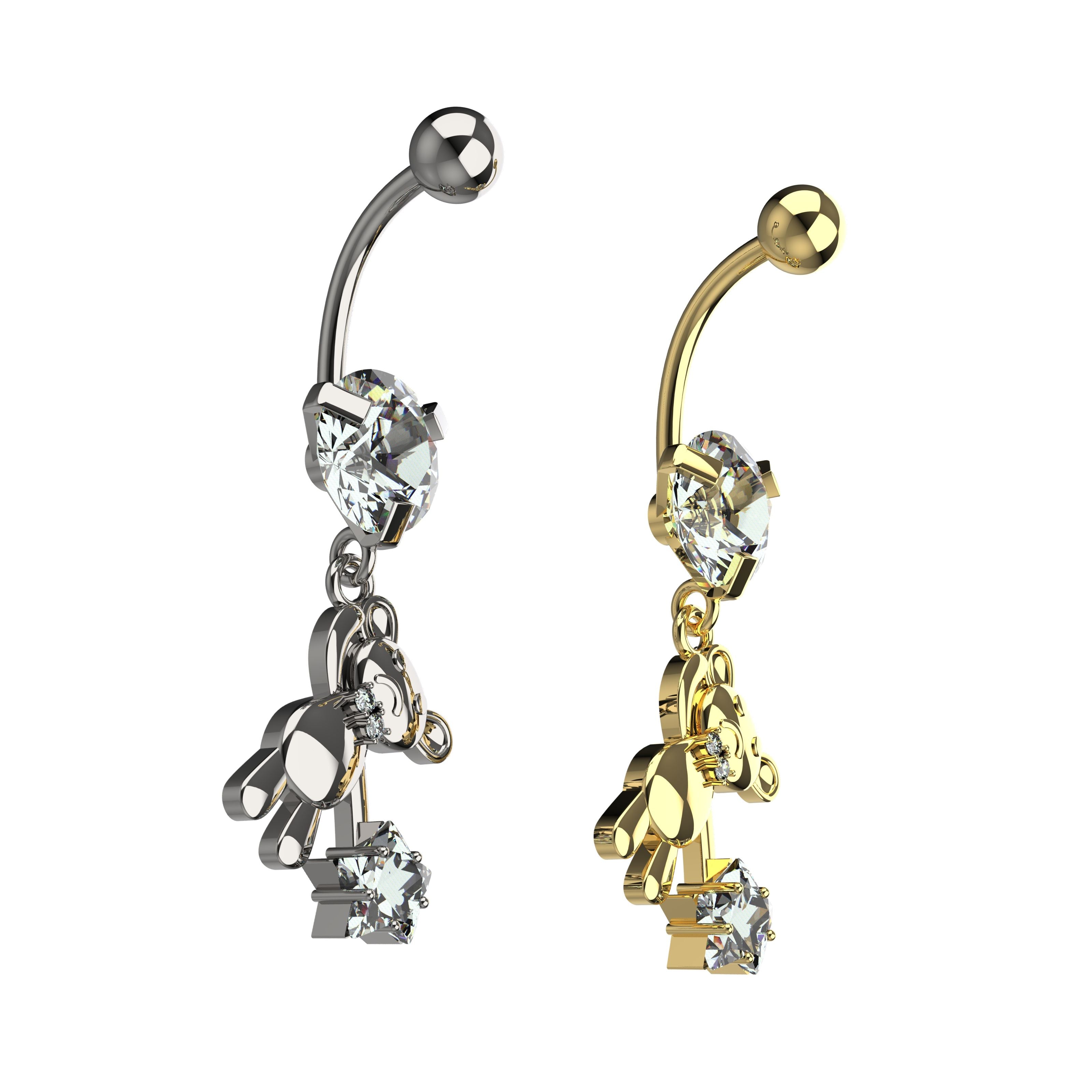 High-quality silver navel rings