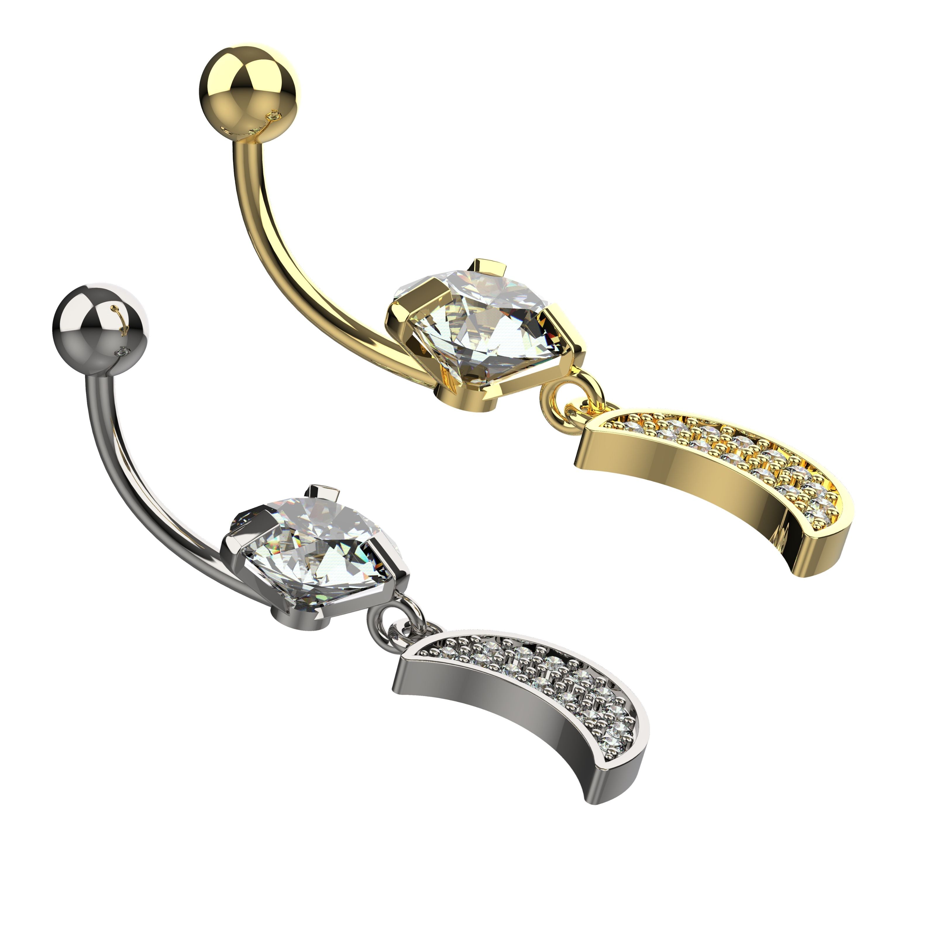 Gold and silver belly button rings 
