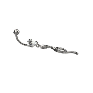 14g belly piercing ring snake design - dangle belly ring snake style jewellry