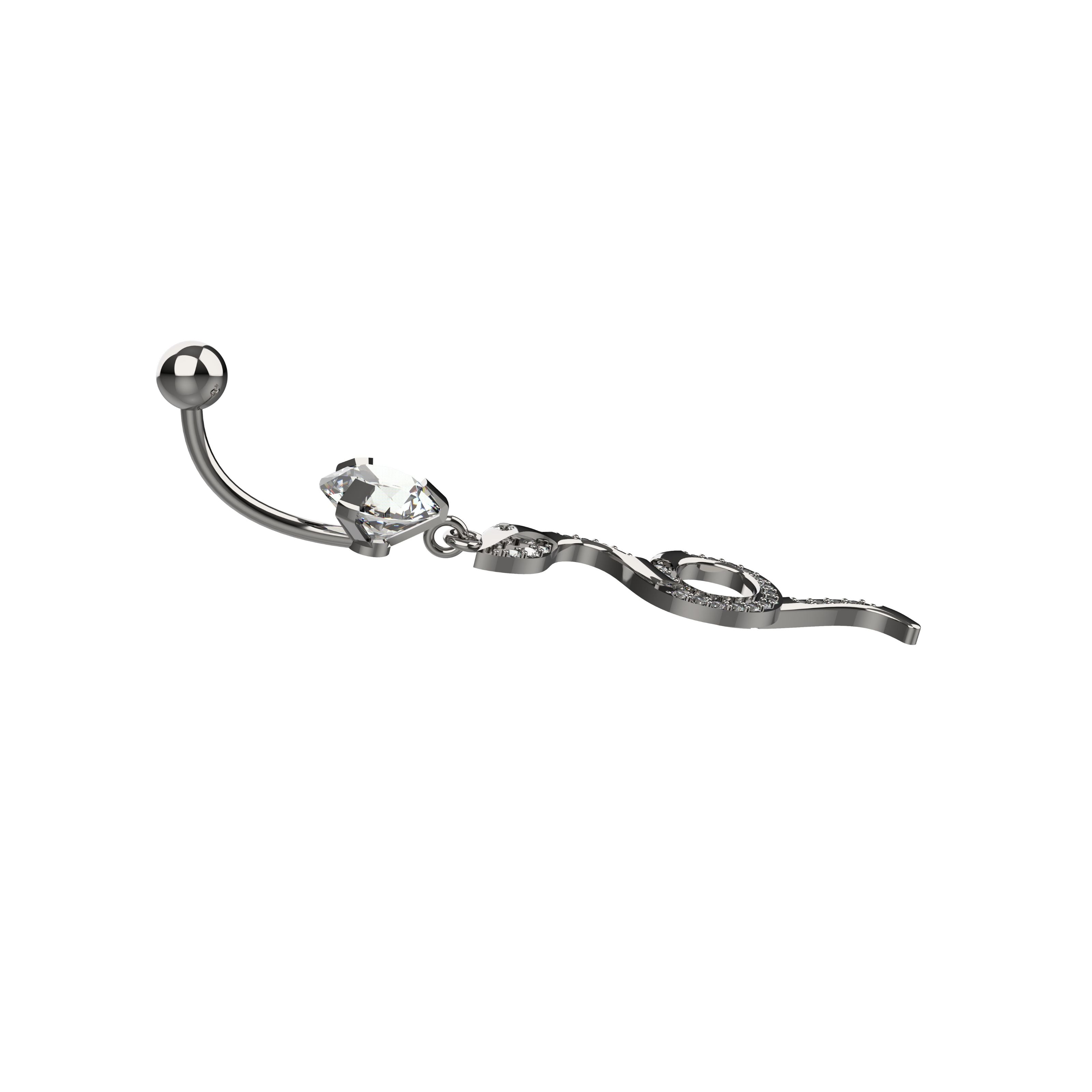 14g belly piercing ring snake design - dangle belly ring snake style jewellry
