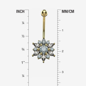 Sunflower Navel Belly Button Piercing - Size Guide
