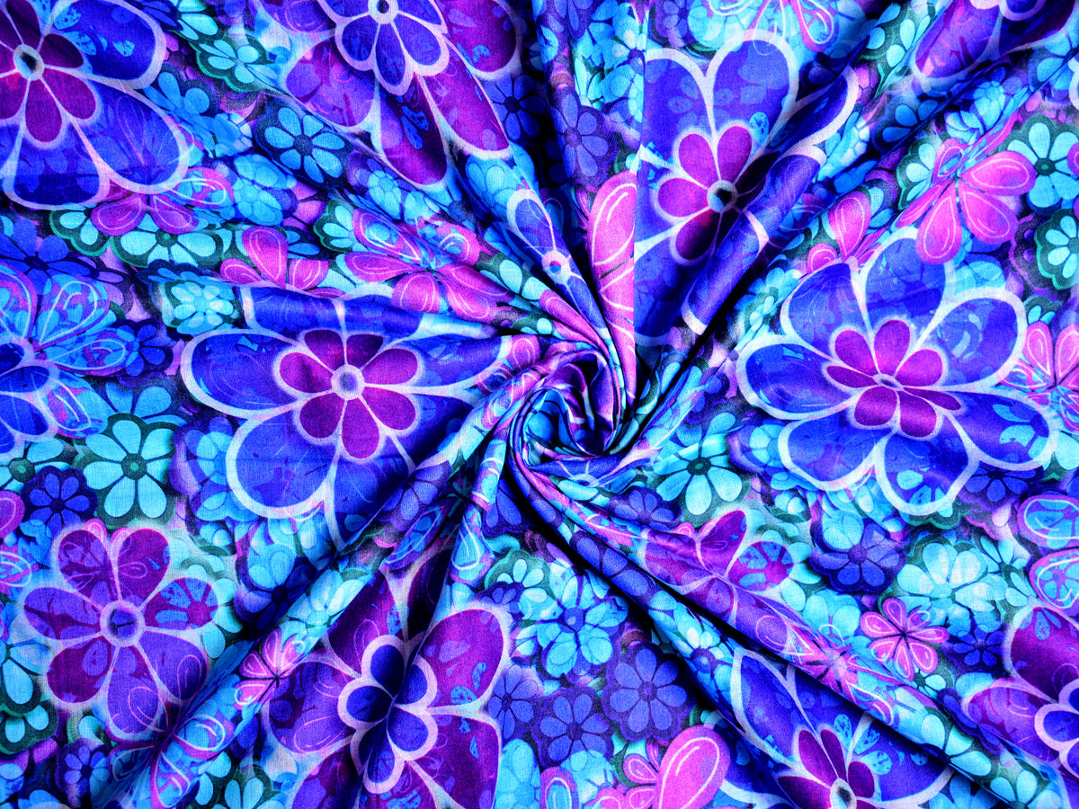 blue printed fabric for shirts