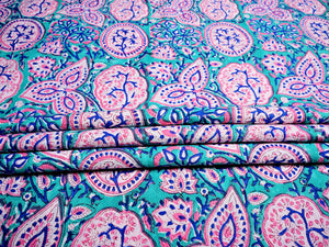 Hand block printed fabric wholesale
