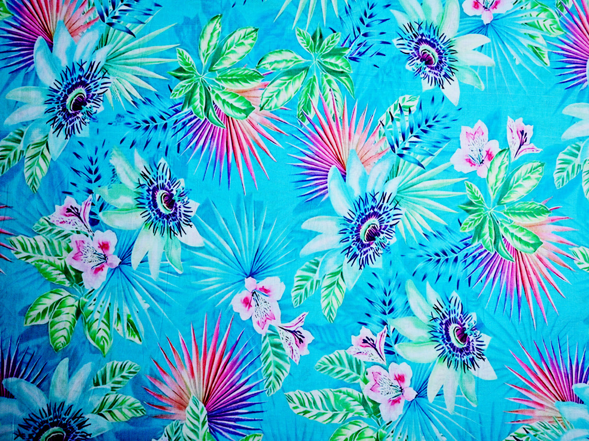 Tropical Vibes - Casual Cotton Shirt Fabric by Meter