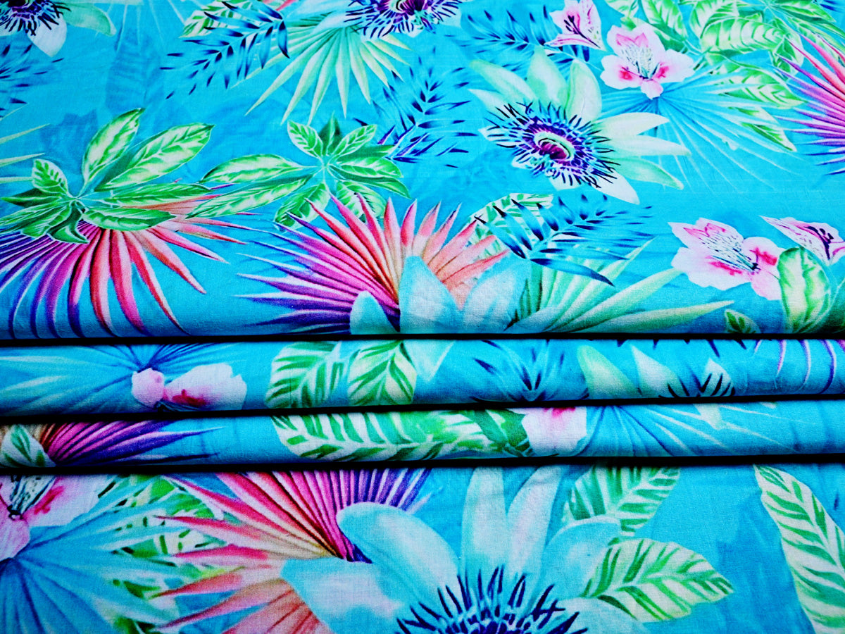 Tropical Vibes - Casual Cotton Shirt Fabric by Meter