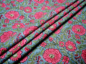 Hand block printed fabric