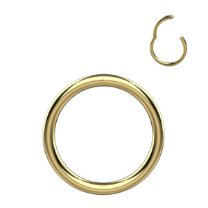 Gold-finish 8mm hoop nose ring in 316L stainless steel