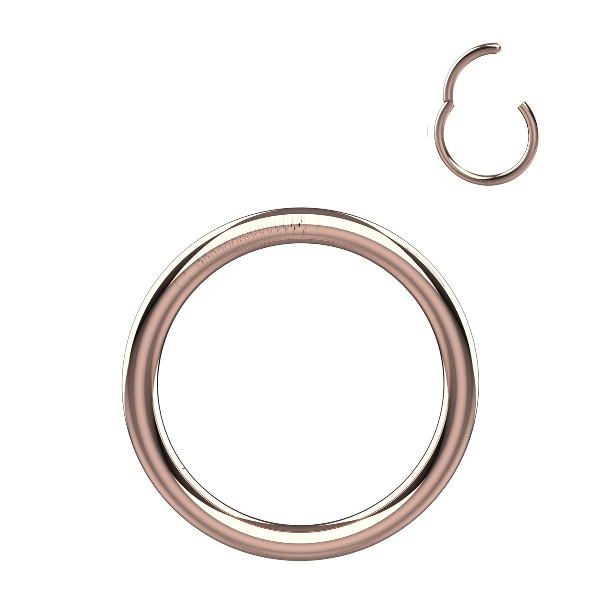 Rose gold 8mm hoop nose ring in 316L stainless steel