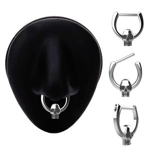 skull septum ring india - tribal traditional nose jewellery