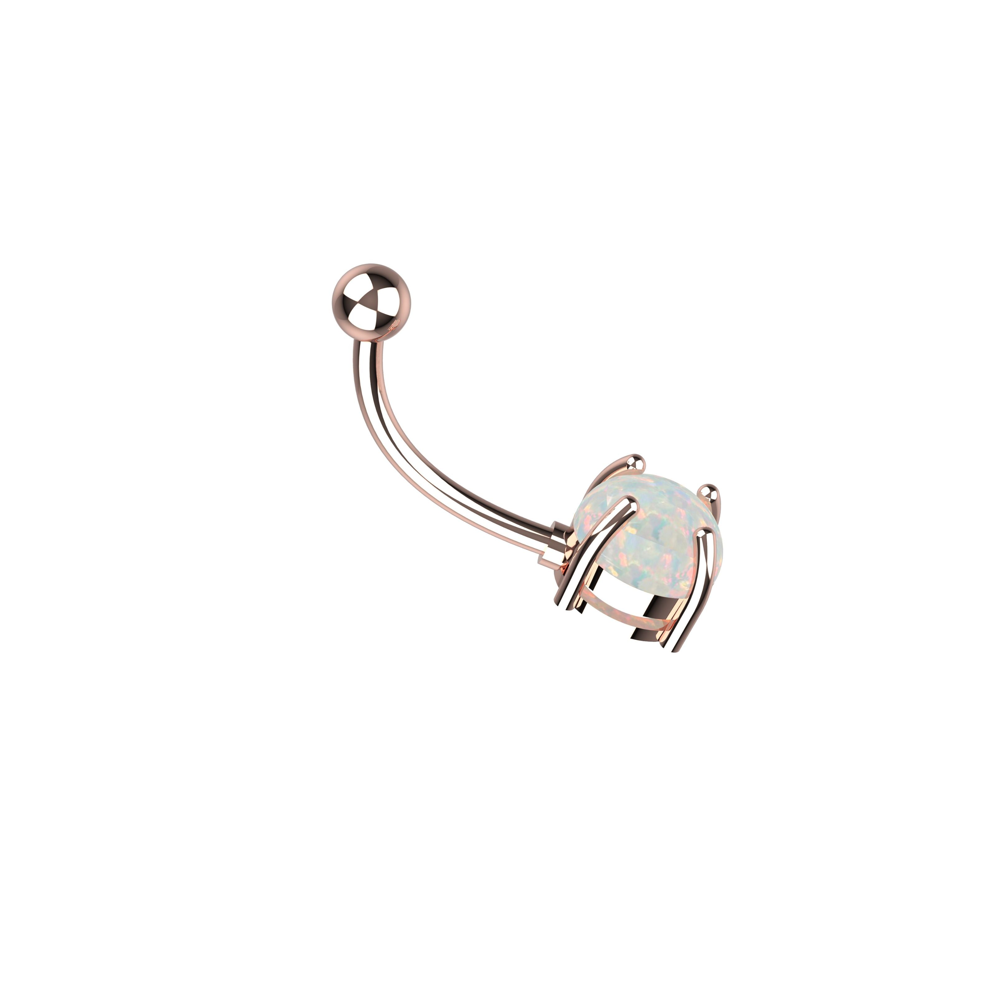 Rose gold belly piercing ring