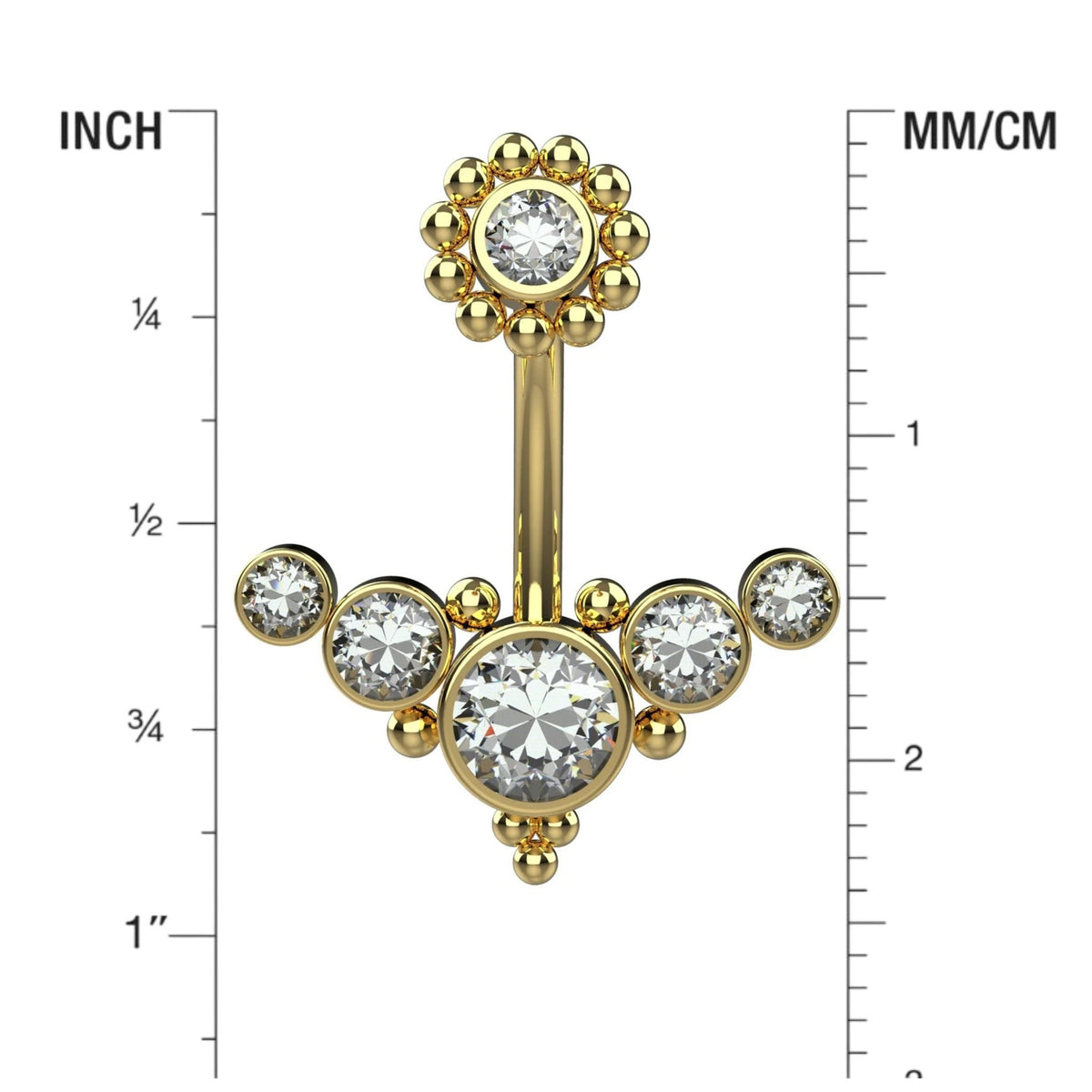 Bali Beaded Belly Button Ring - Gold Belly Rings for Women - IndoLibas