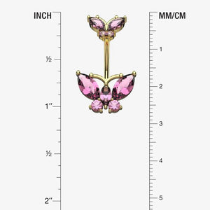 Belly Button Ring - Butterfly Gold Navel Ring for Women - IndoLibas