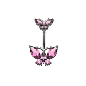 Belly Button Ring - Butterfly Gold Navel Ring for Women - IndoLibas