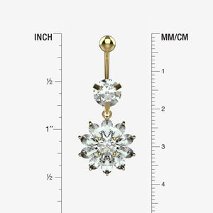 Clear marquise cut CZ crystals arranged as dangling sunflower petals