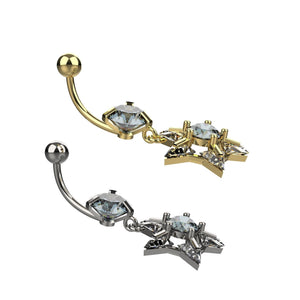 belly piercing jewellery - latest belly button jewelry for india women - IndoLibas
