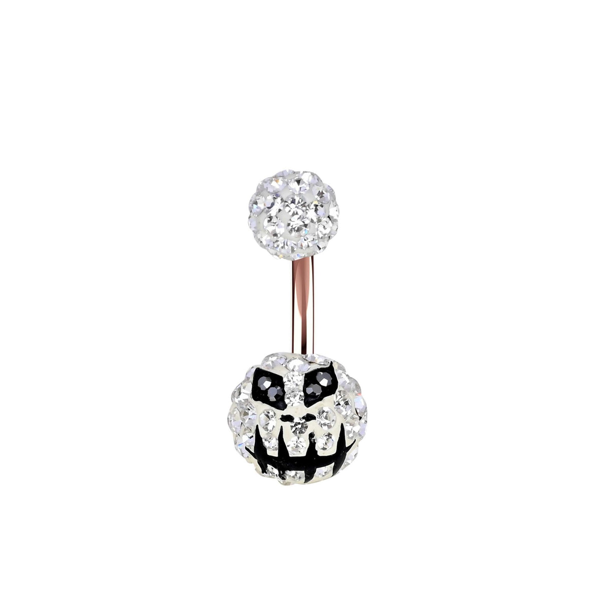 Belly Rings - Crystal Bar Scary Navel Piercing Studs - IndoLibas