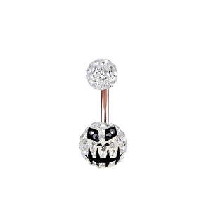 Belly Rings - Crystal Bar Scary Navel Piercing Studs - IndoLibas