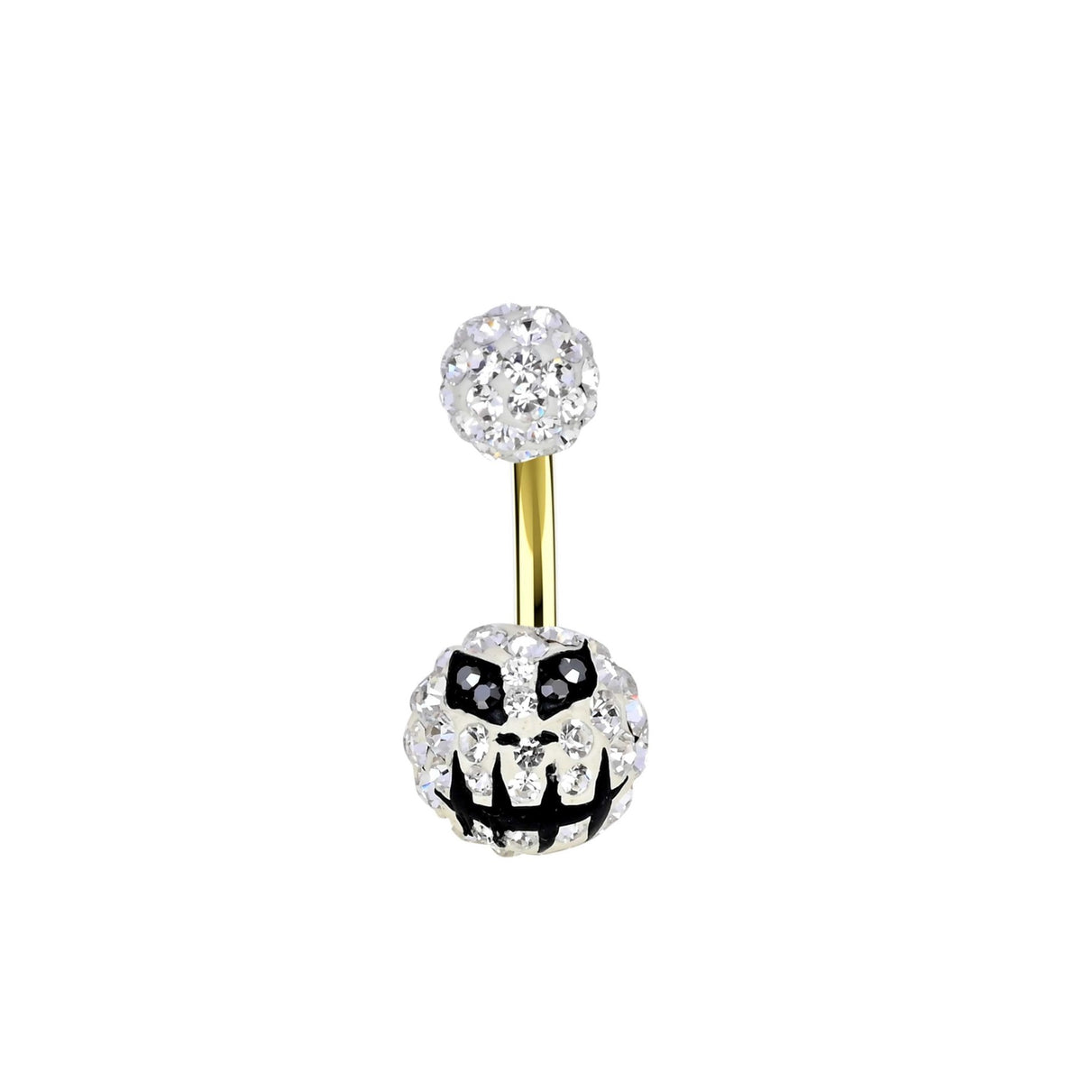 Belly Rings - Crystal Bar Scary Navel Piercing Studs - IndoLibas