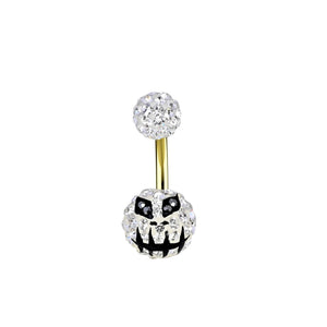 Belly Rings - Crystal Bar Scary Navel Piercing Studs - IndoLibas