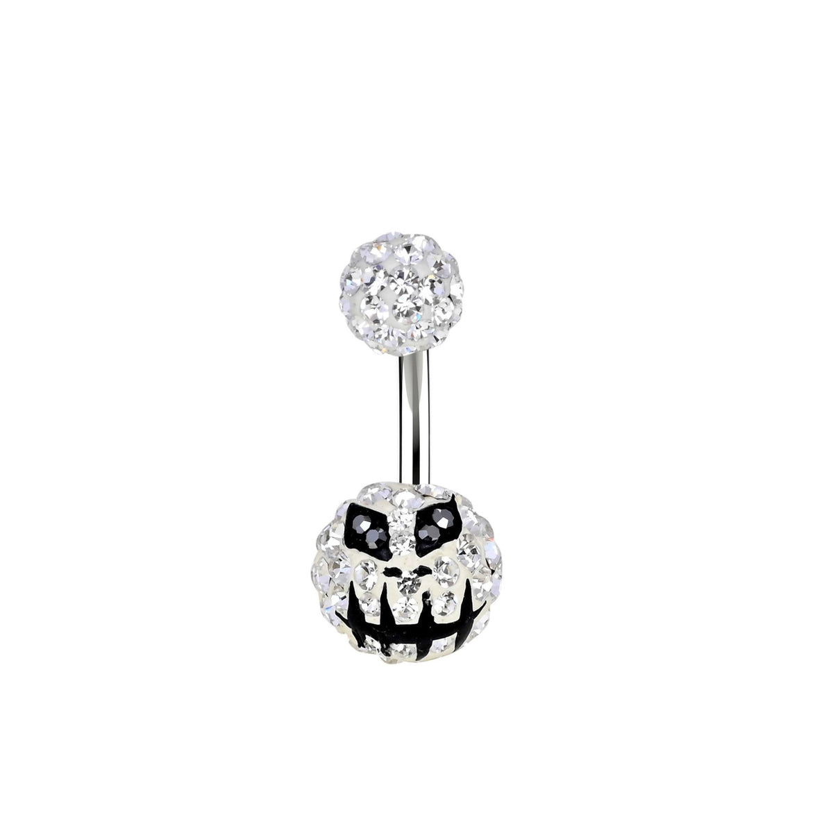 Belly Rings - Crystal Bar Scary Navel Piercing Studs - IndoLibas