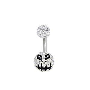 Belly Rings - Crystal Bar Scary Navel Piercing Studs - IndoLibas