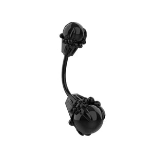 black belly button ring - dainty navel piercing jewelry, cute belly rings - IndoLibas