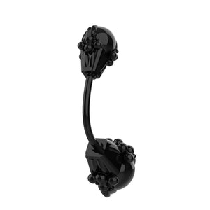 black belly button ring - dainty navel piercing jewelry, cute belly rings - IndoLibas