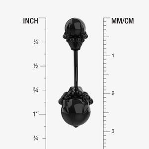 black belly button ring - dainty navel piercing jewelry, cute belly rings - IndoLibas
