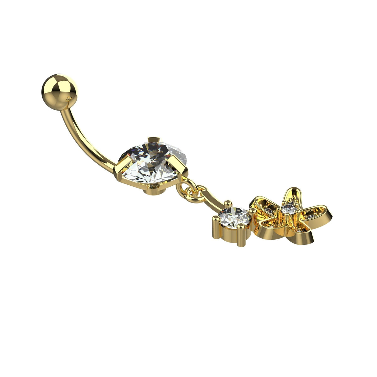 BTS Belly Ring - Gold Plated Belly Piercing Jewelry for Women - IndoLibas